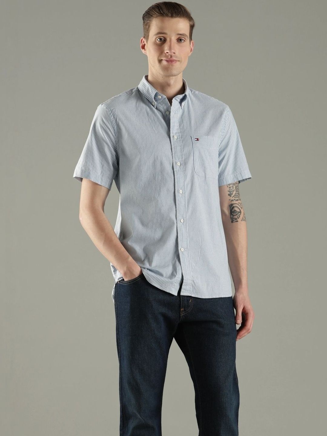 Tommy Hilfiger Men Striped Casual Shirt-picture-27