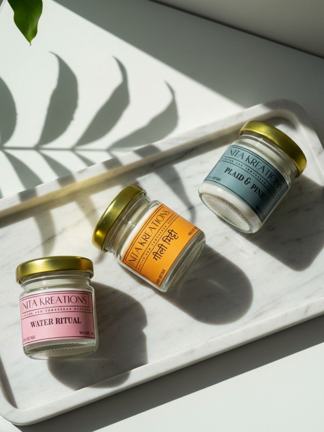 Nita Kreations White & White 3 pieces Jar Candle-image-34