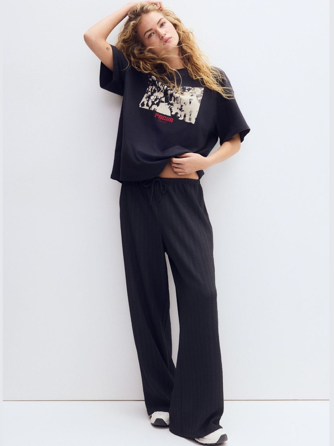 H&M Textured Jersey Drawstring Trousers-picture-17