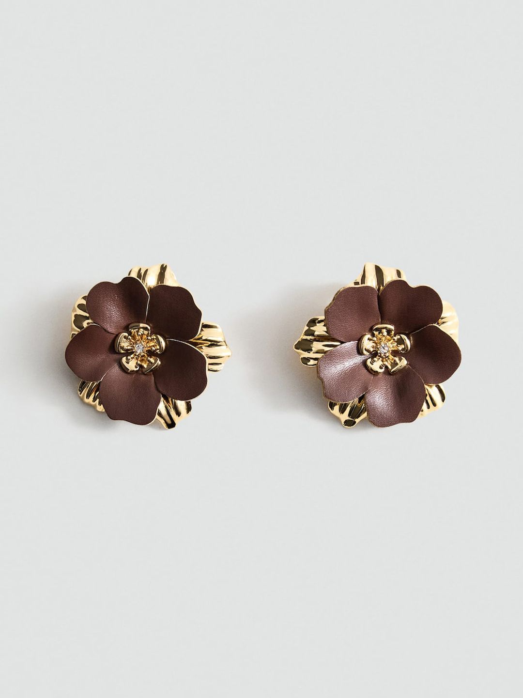 MANGO Artificial Stones Studded Floral Studs-picture-11