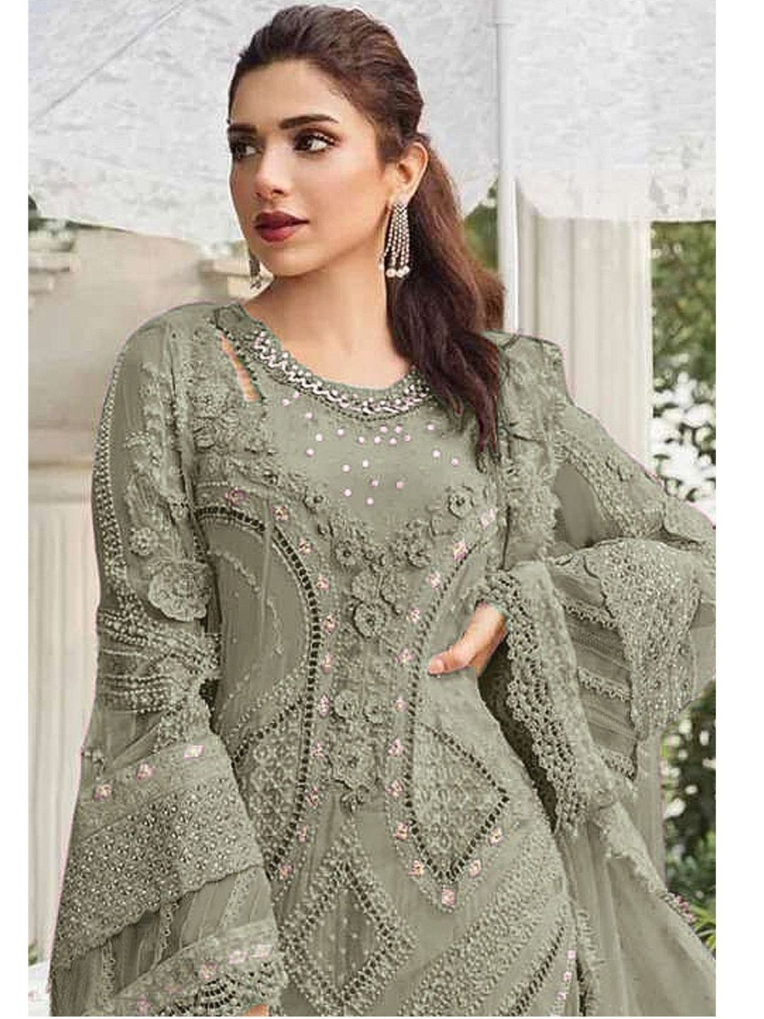 KRISHVA CREATION Embroidered Unstitched Dress Material