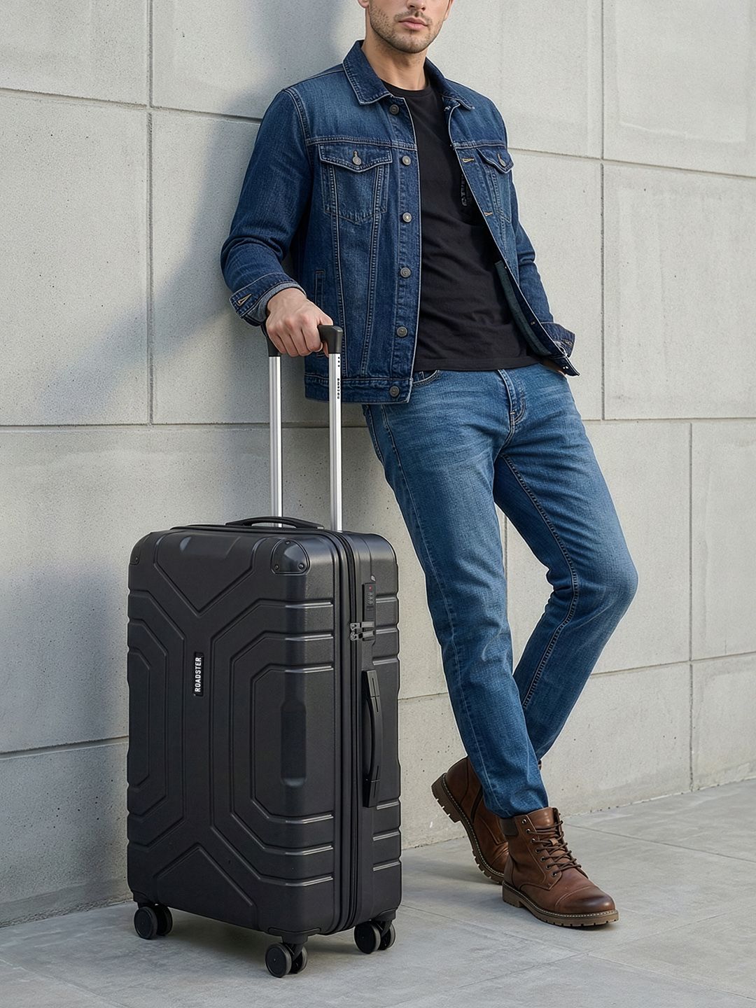 Roadster Textured Large Hard Suitcase Trolley Bag 51 - 100L-image-16