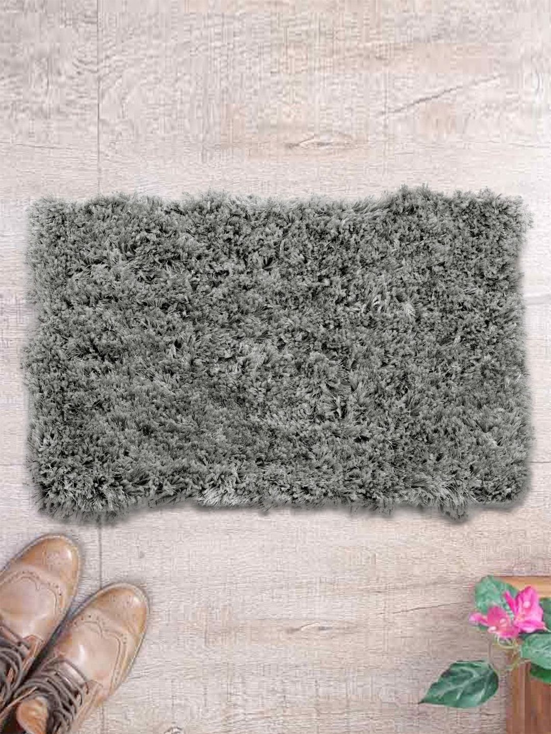 Myntra Elegant Homes Grey Shaggy Anti-Skid Doormat-image-41