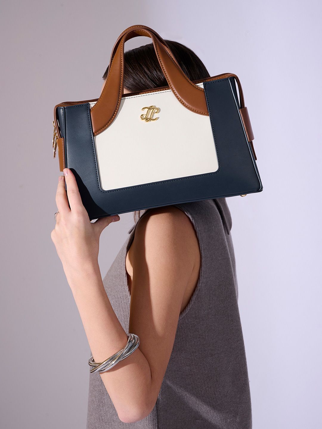 LAVIE Signature Colourblocked Structured Satchel-picture-30