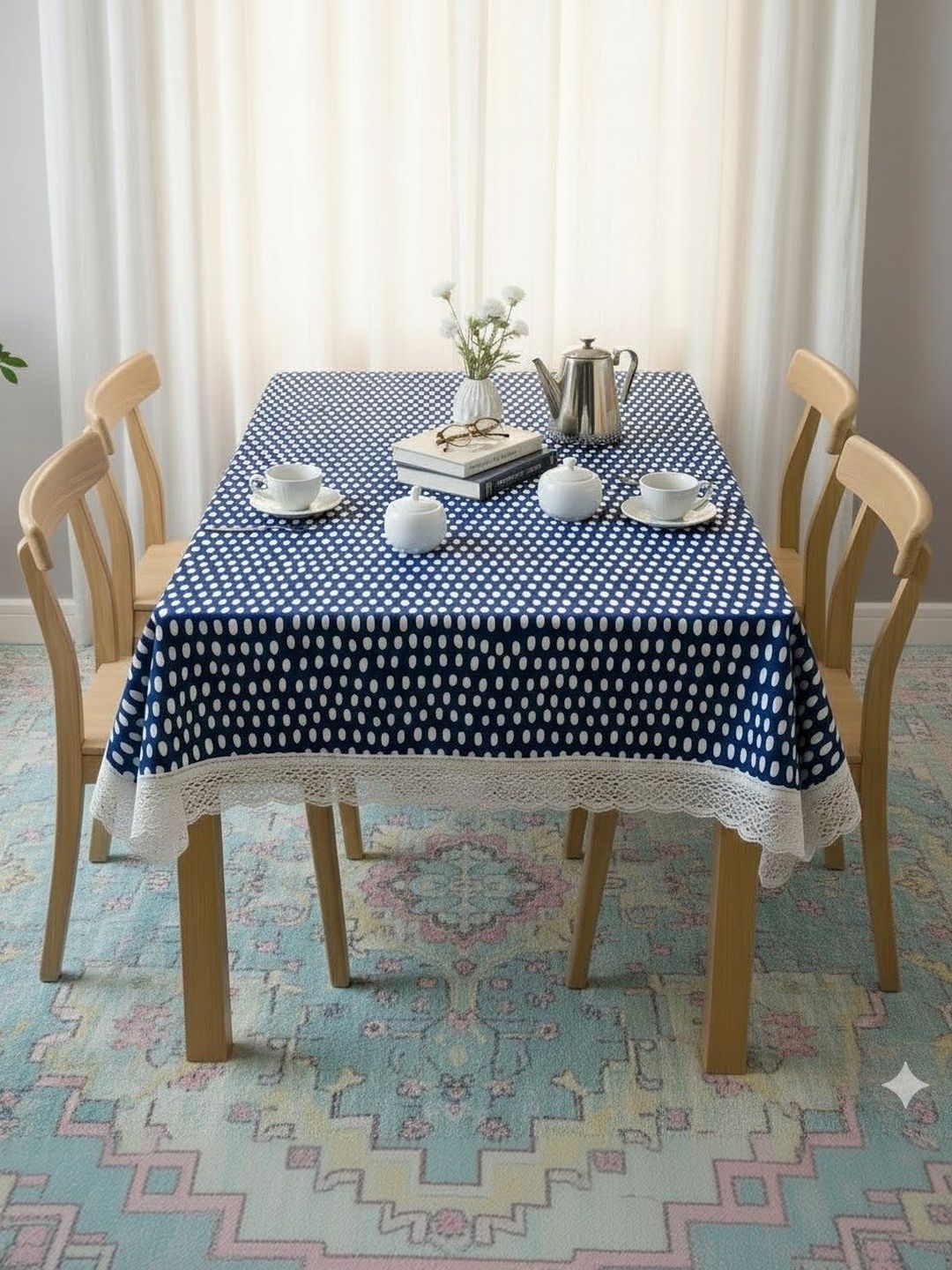 CASA-NEST Blue 4-Seater Table Cover-picture-52