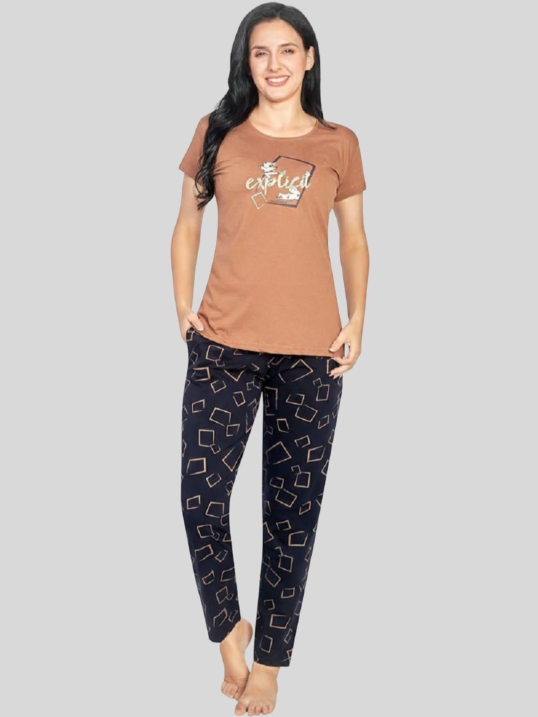 R&R REST AND RECREATION Women Printed Night suit-image-3