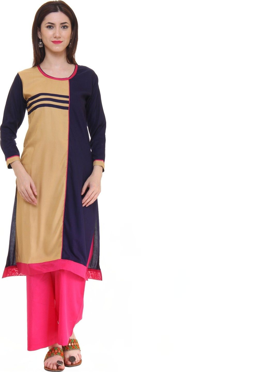 Navkriti Jaipur Colourblocked Pure Cotton Kurti-picture-48