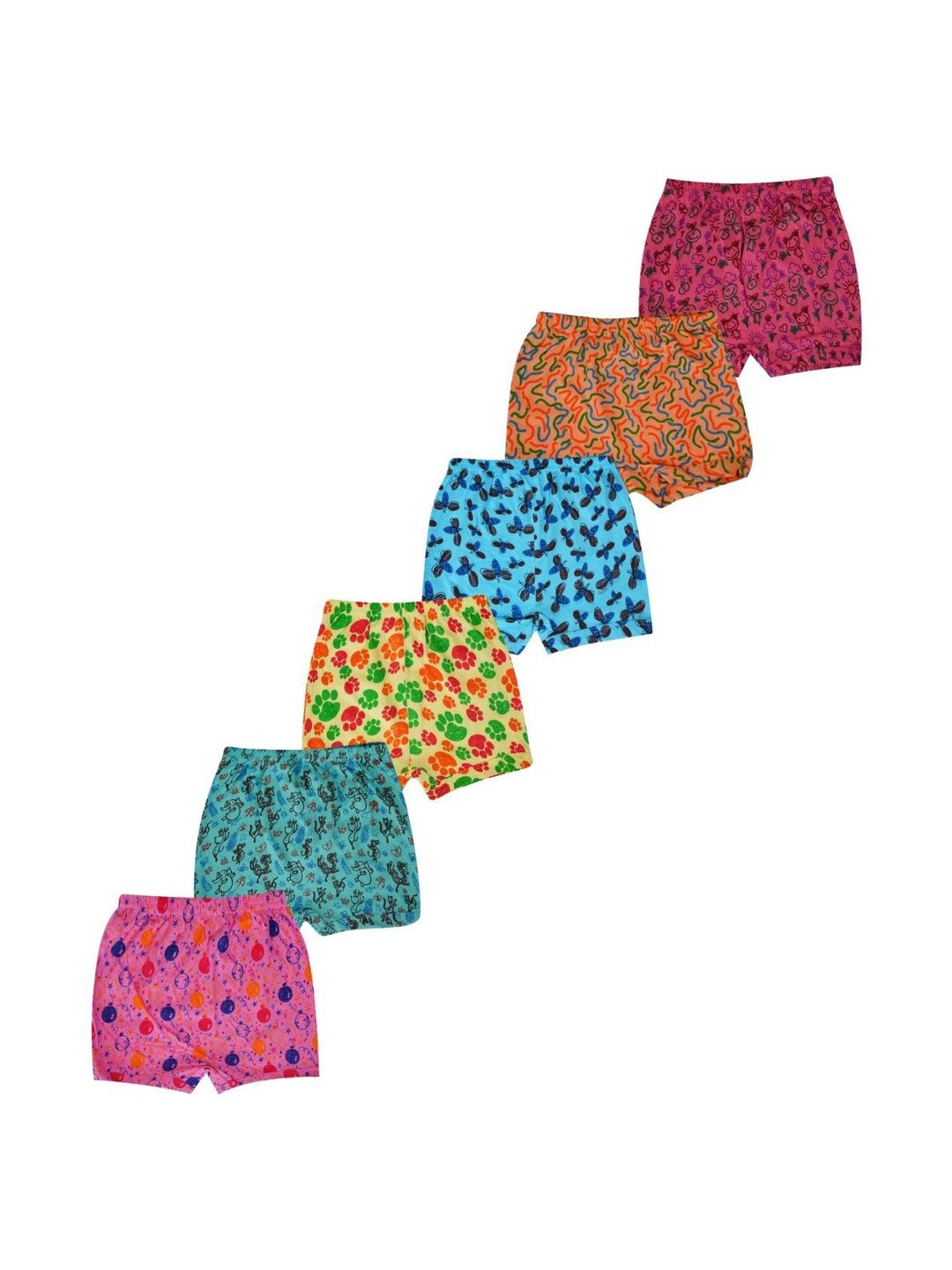 VIRUKSHAM Infant Girls Pack Of 6 Cotton Mid-Rise Boy Shorts Briefs-picture-13