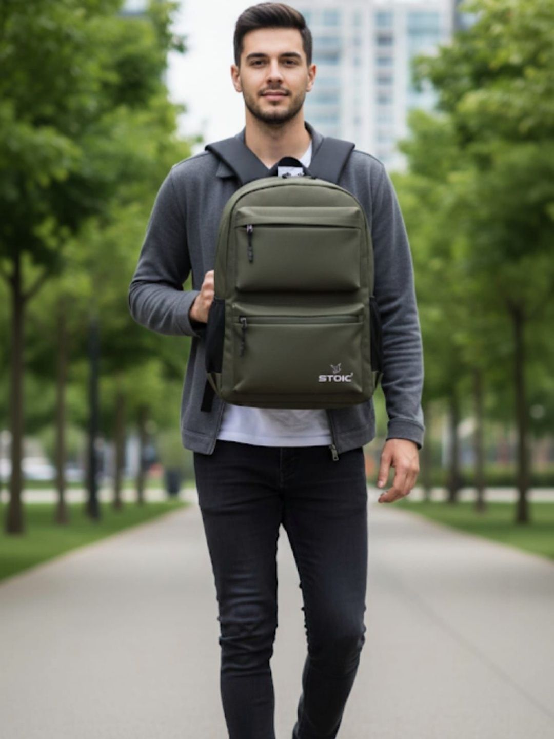 STOIC Unisex Brand Logo Backpack with Anti-Theft-picture-11