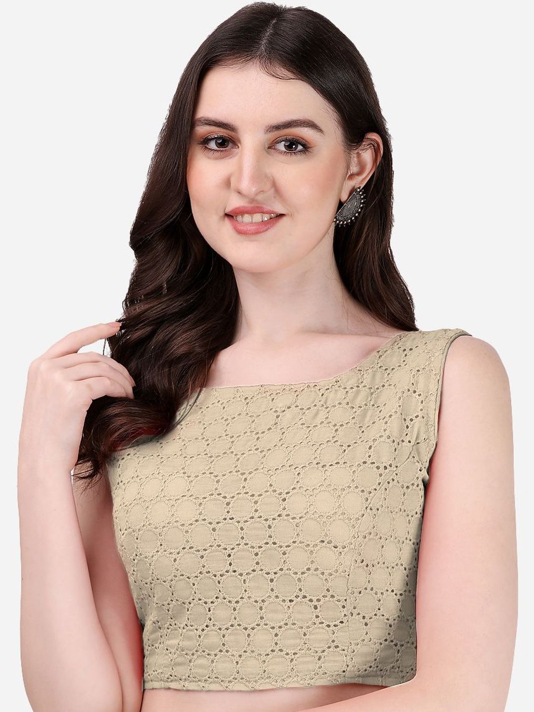Nigel Designer Embroidered Boat Neck Saree Blouse-picture-23