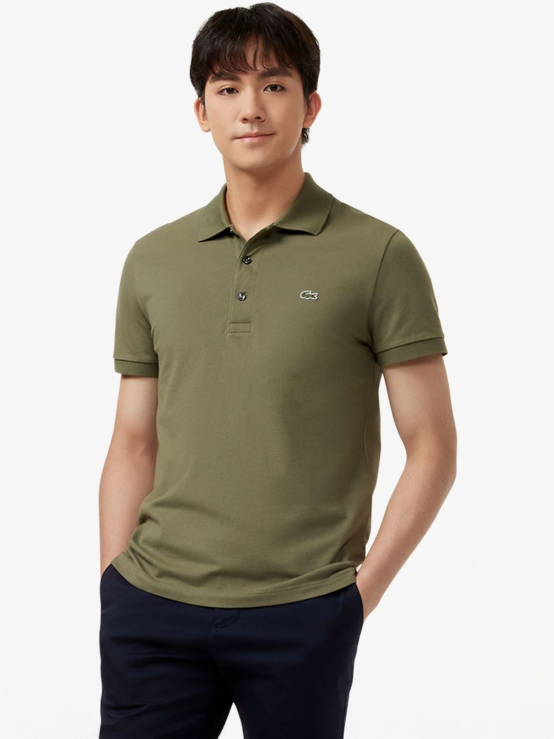 Lacoste Men Brand Logo Polo Collar Slim Fit T-shirt-image-38