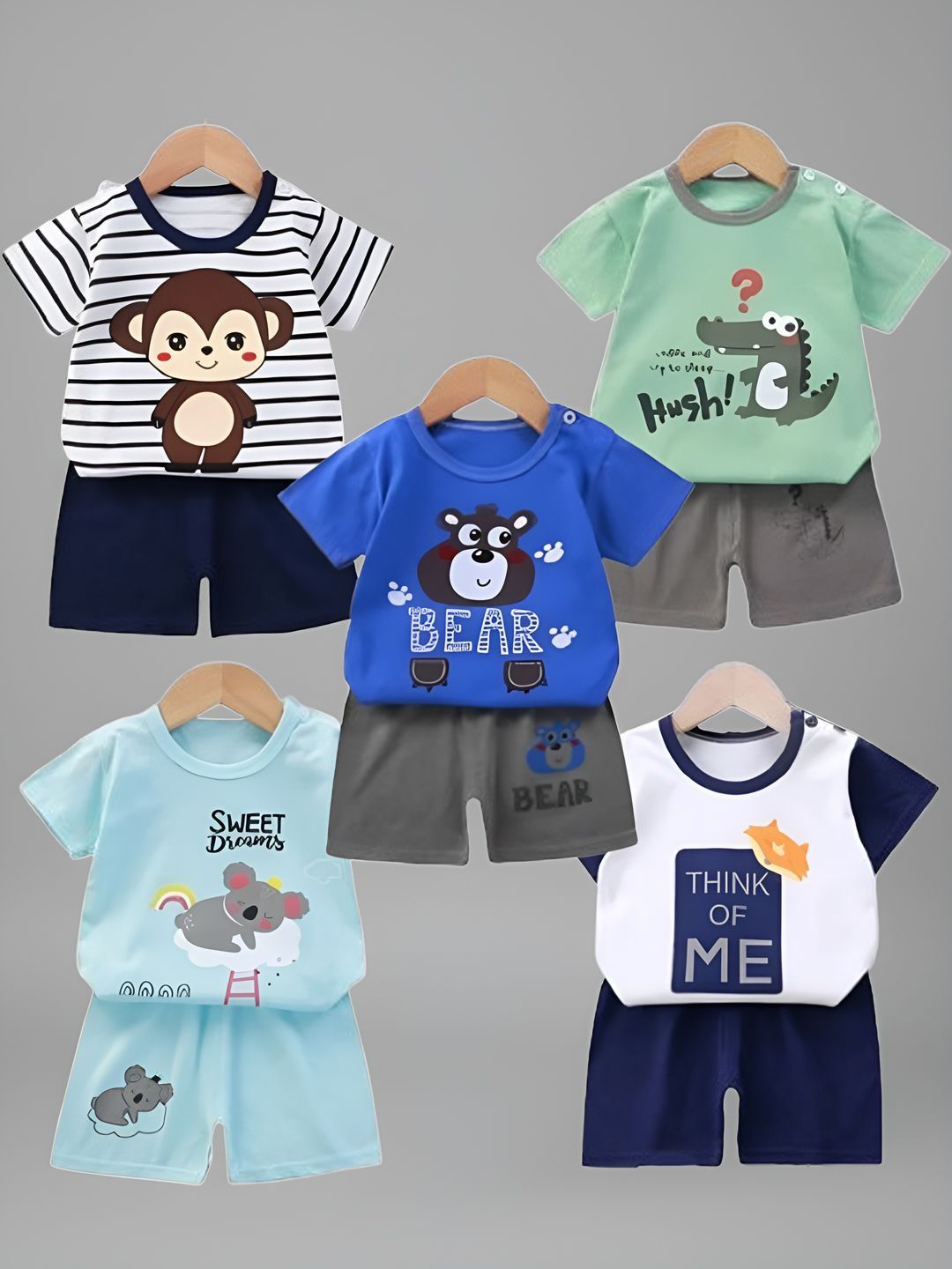PY PINKYOU Unisex Kids Printed T-shirt with Shorts-image-49