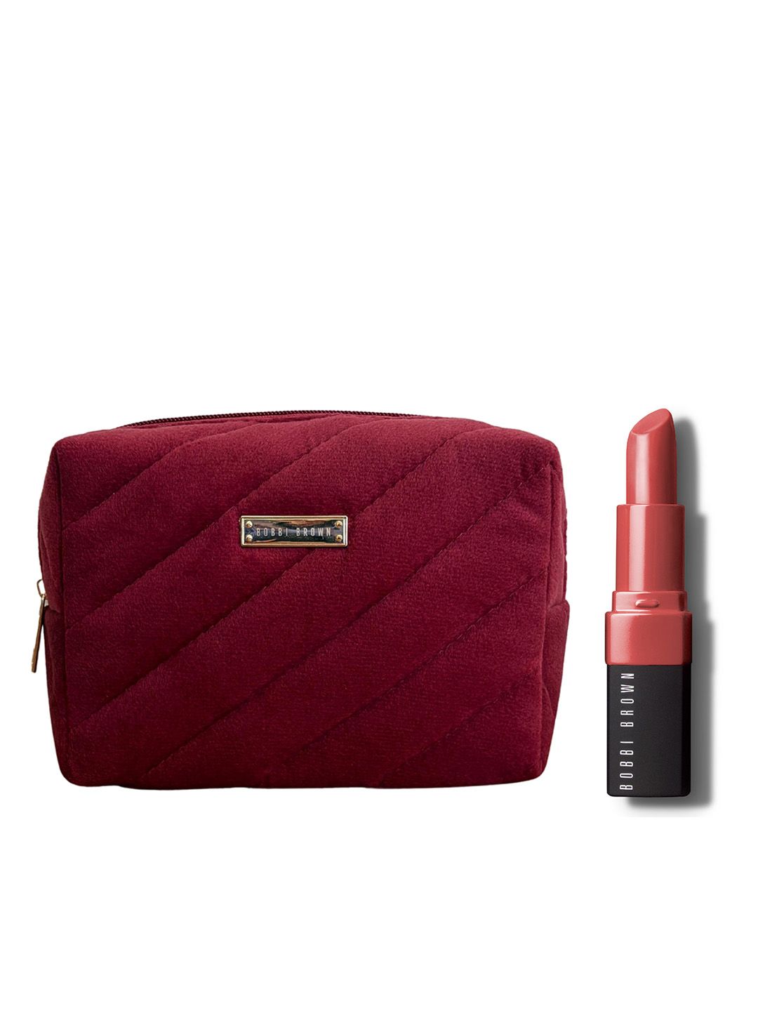 Bobbi Brown Set of Matte Finish Crushed Lip Colour - Cabana & Quilted Festive Pouch-image-5