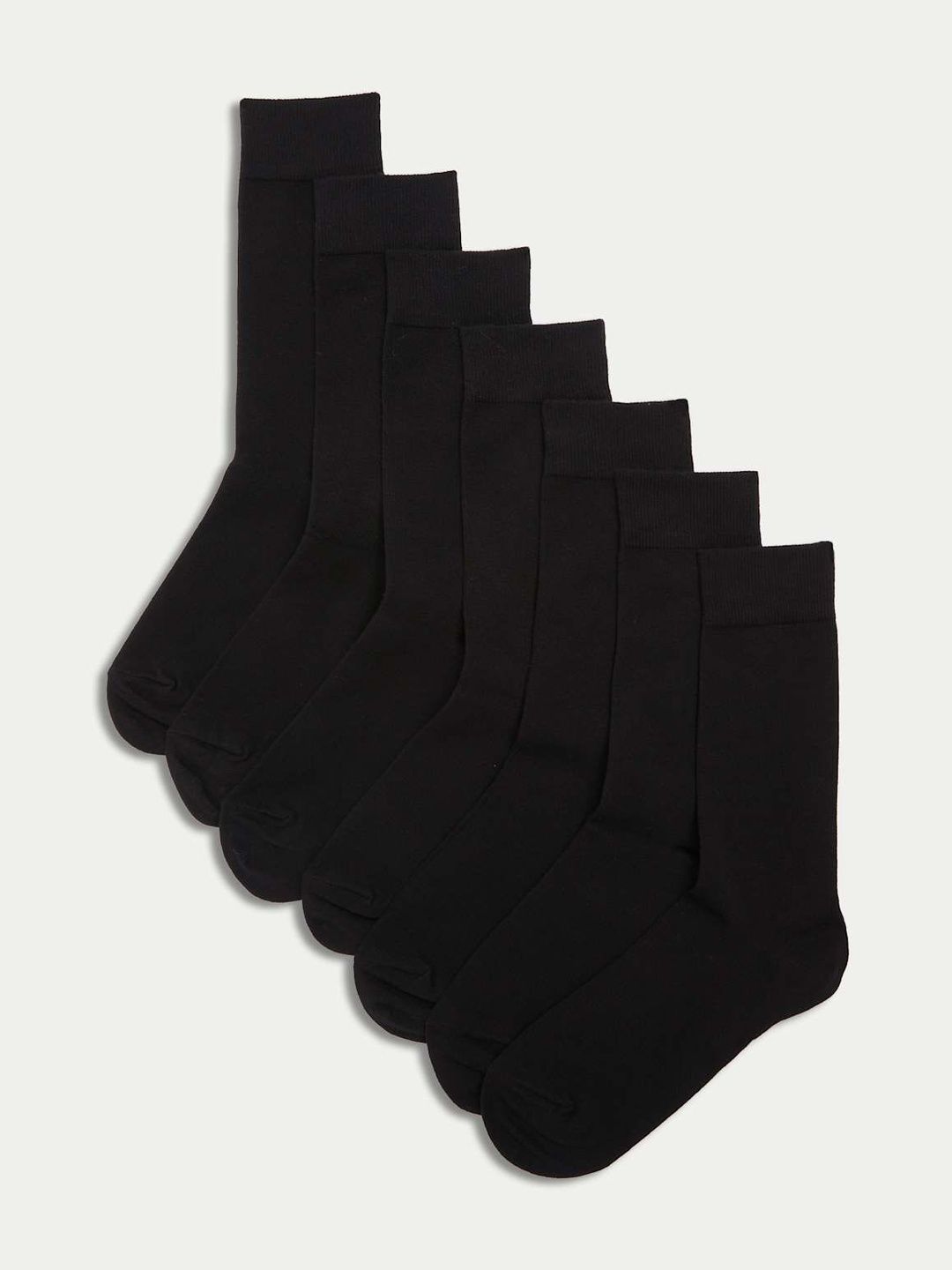 Marks & Spencer Men Pack of 7 Cotton Blend Above Ankle Socks-picture-35