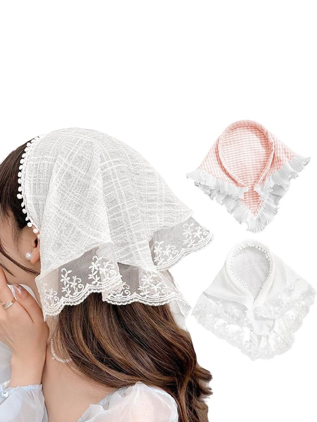 MAYCREATE Women Set of 2 Lace Hairband-picture-34