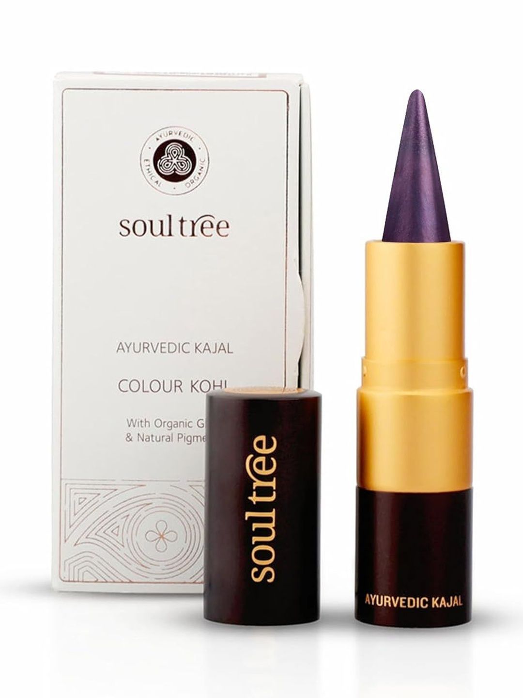 Soultree Ayurvedic Kajal Enriched With Almond Oil & - 3 g - Violet Bainganee-picture-33