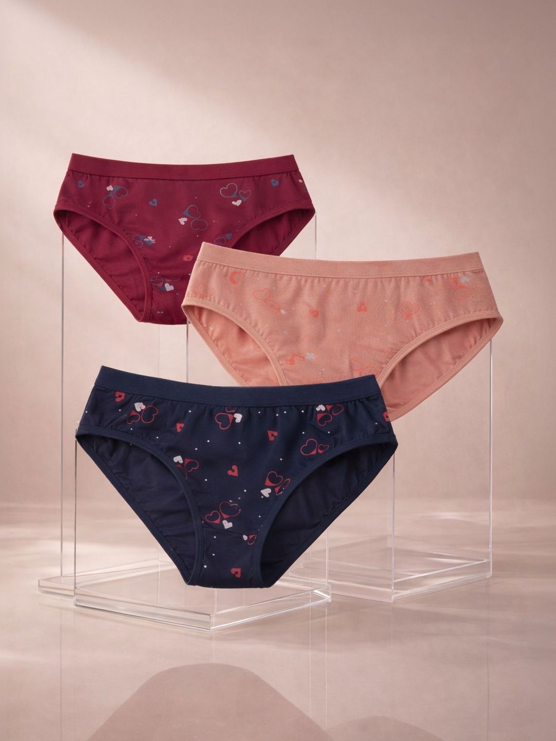 FiveFlag Pack Of 3 Printed Mid-Rise Hipster Briefs-image-28