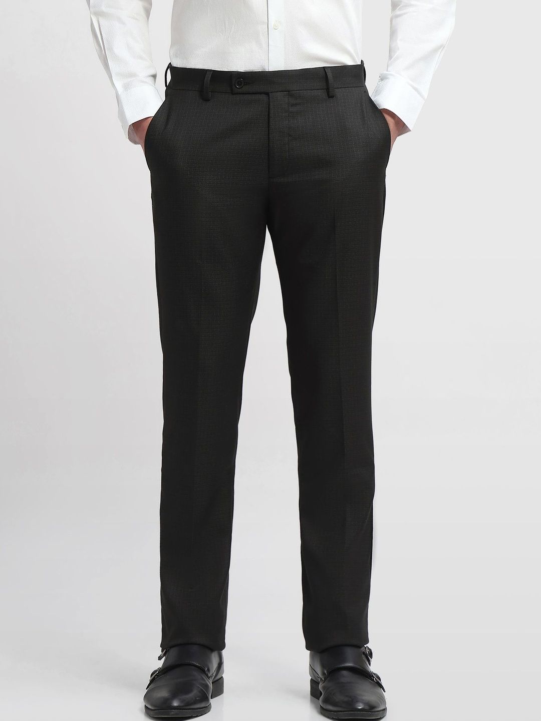 Arrow Men Textured Tapered Fit Trousers-picture-29