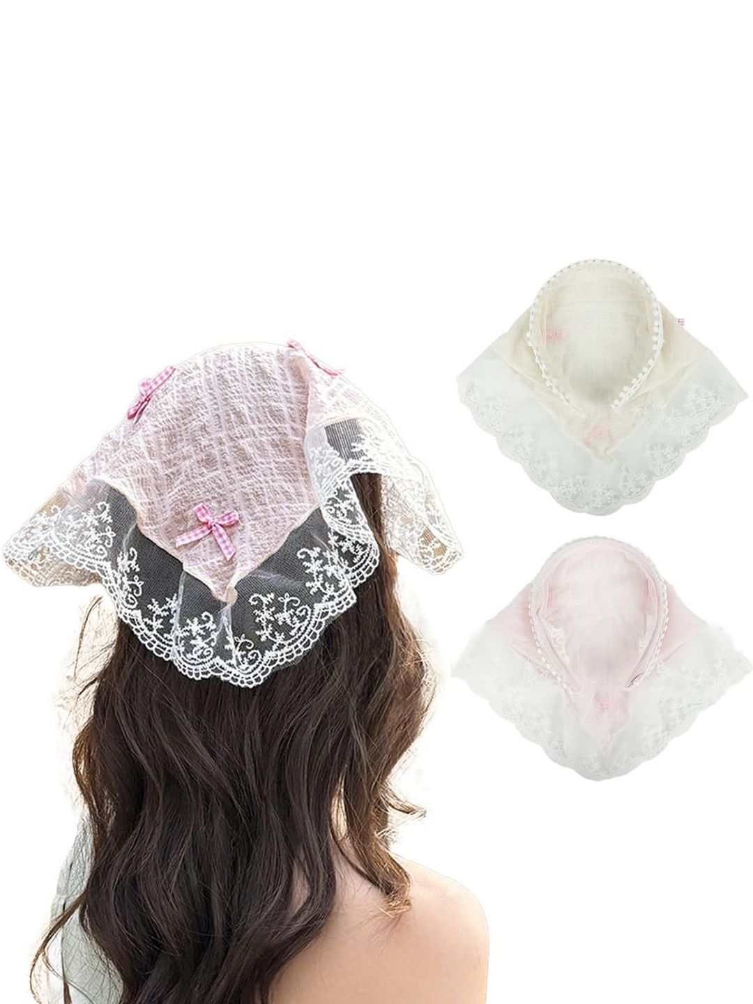 MAYCREATE Women Set of 2 Lace Hairband-picture-35