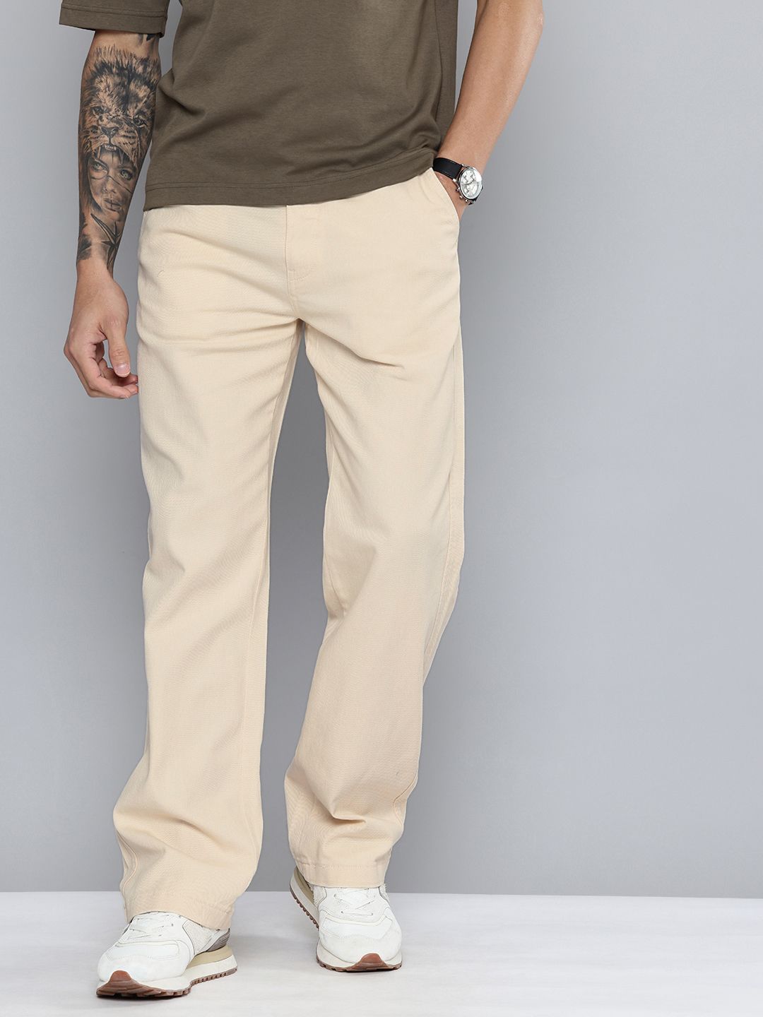 Levis Men Pure Cotton Loose Fit Chinos Trousers-picture-34