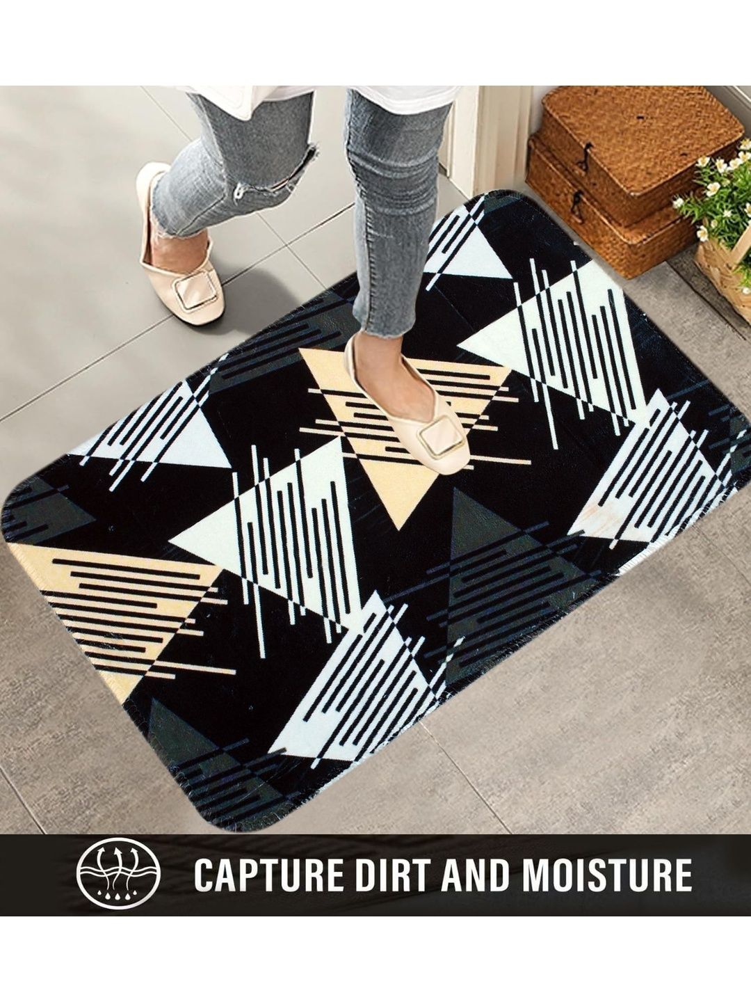 winner Blue & White Printed Anti-Slip Water Absorbent Door Mat-image-12