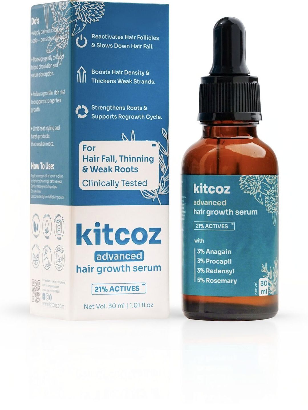 Kitcoz Advanced Hair Growth Serum For Hair Fall Control - 30 ml-picture-0