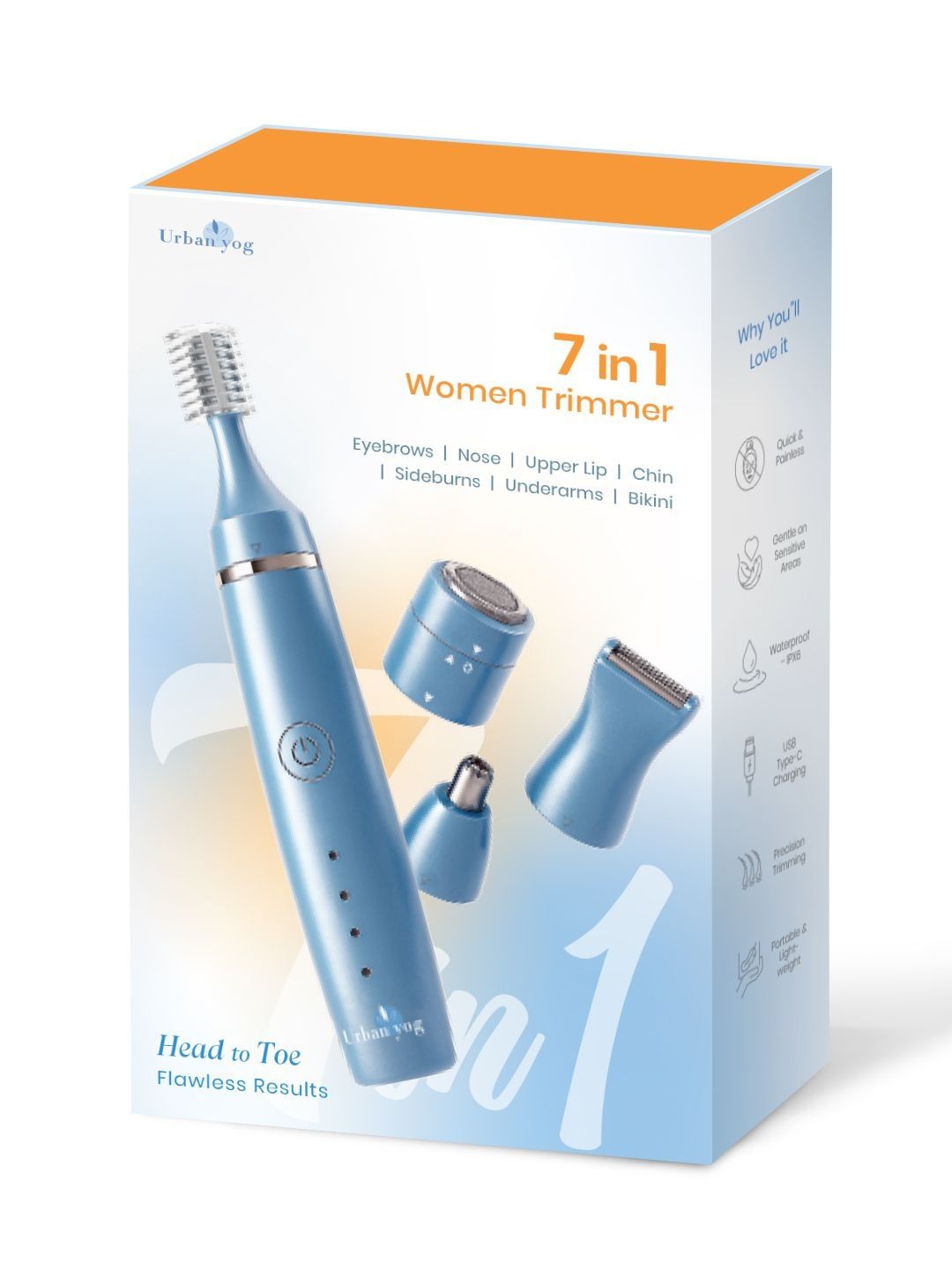 URBANYOG 7-In-1 Women Trimmer For Eyebrows Chin & Upper Lip-image-16