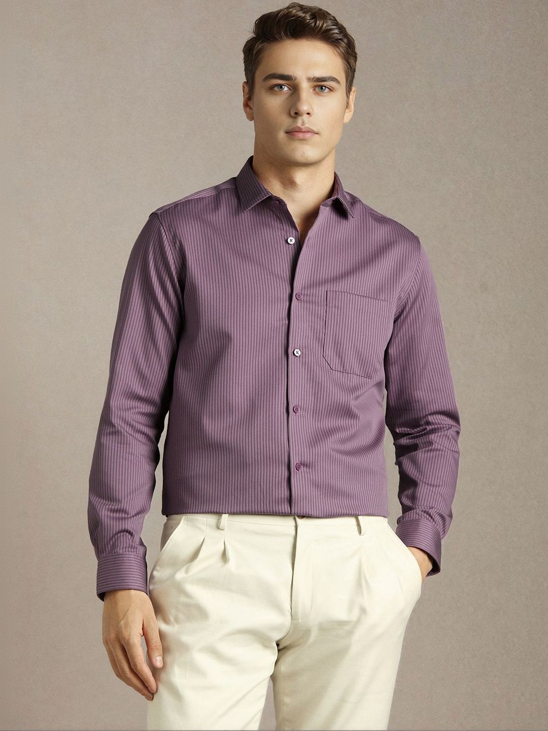 Louis Philippe Men Striped Casual Shirt-picture-16