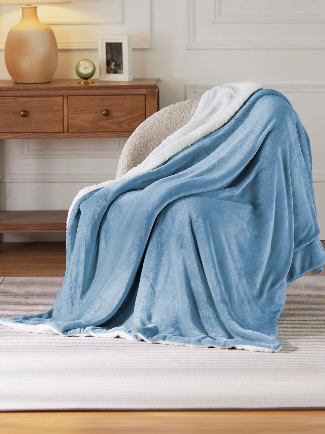 Goyal's Blue & Blue Heavy Winter 500 GSM Blanket-image-43