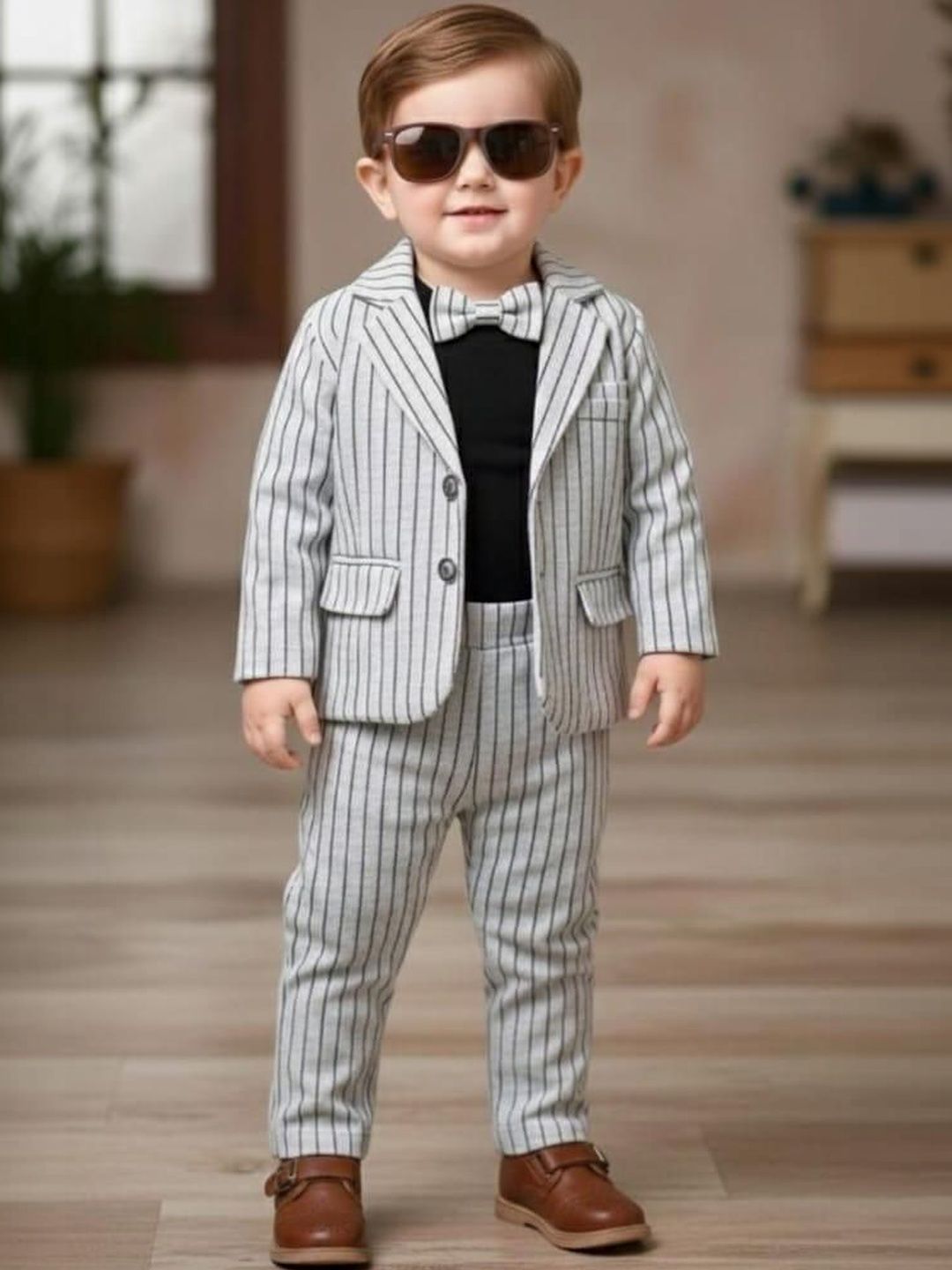 Zuxibela Boys Striped Coat with Trousers