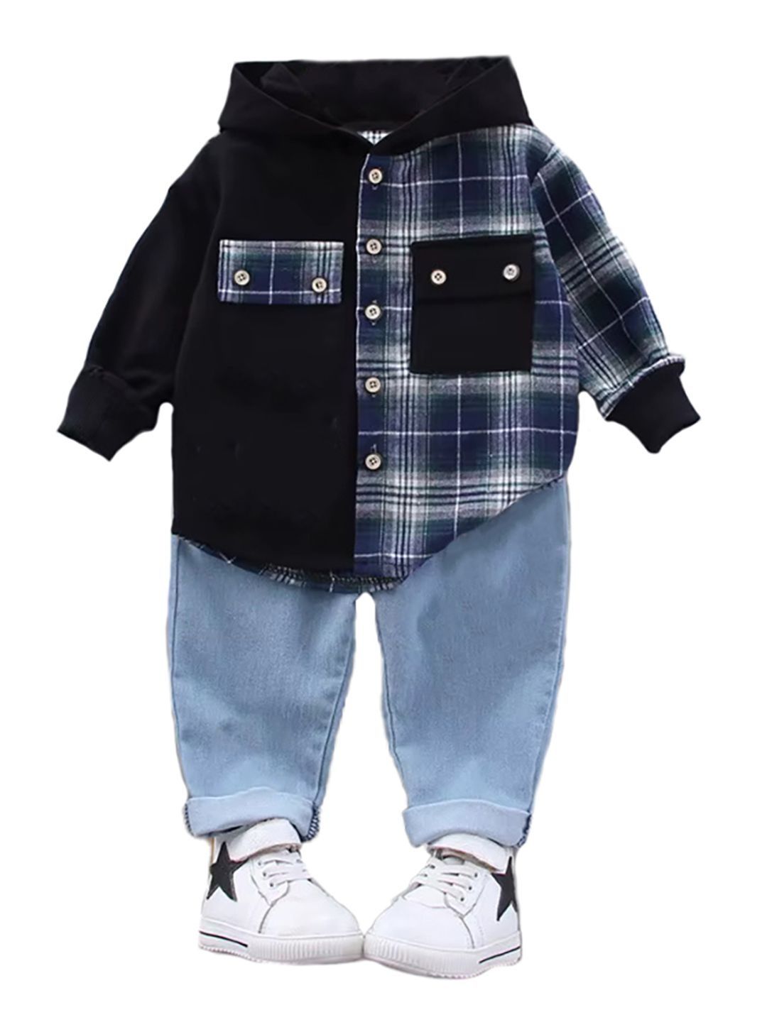 Bold N Elegant Boys Checked Shirt with Trousers