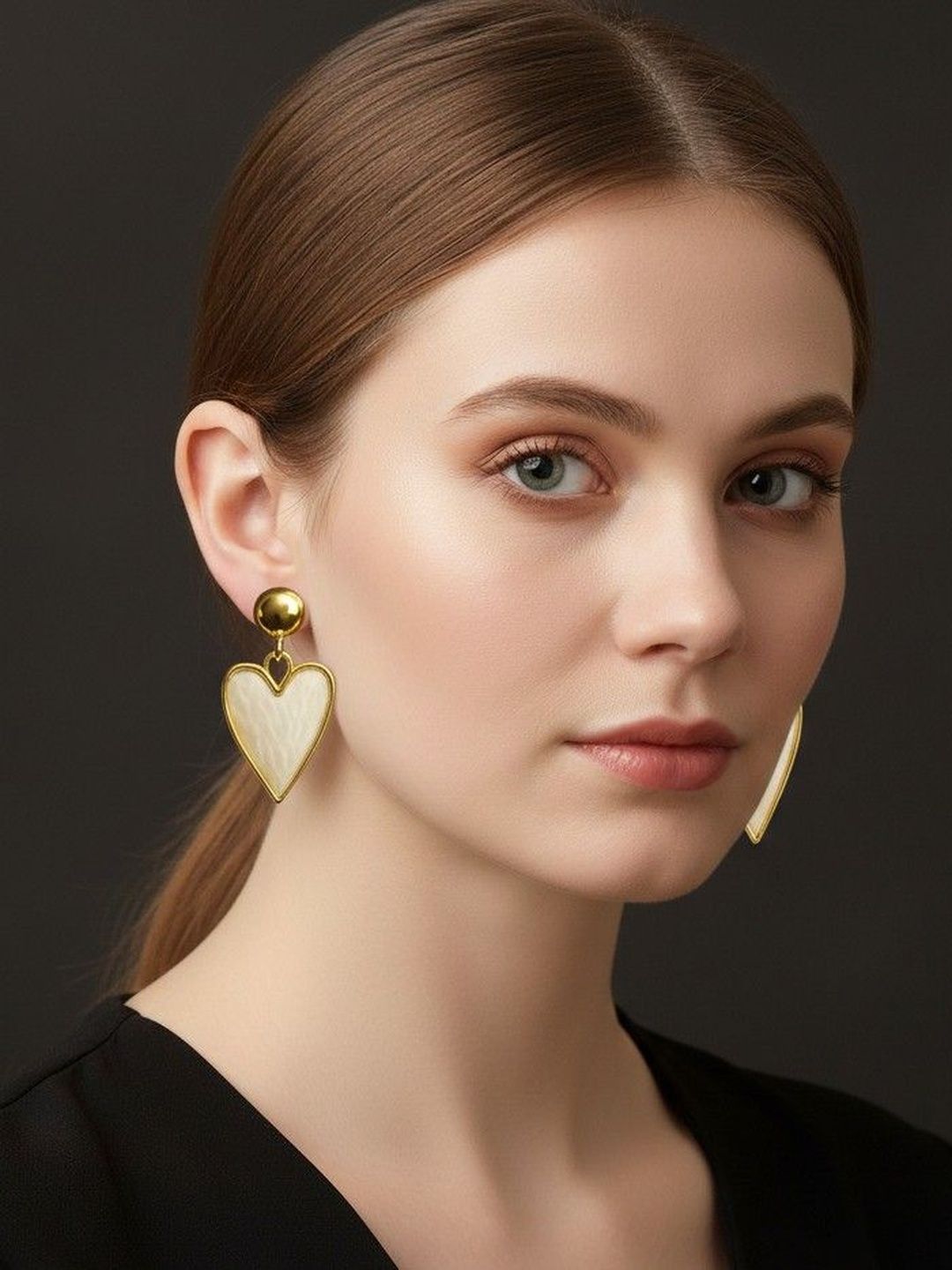 Jewelclan Heart Shaped Drop Earrings-picture-36