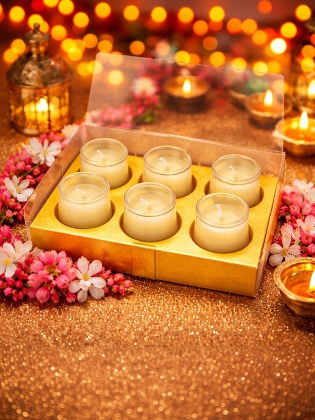 PEEPALCOMM Yellow & Yellow 6 pieces Jar Candle-picture-23