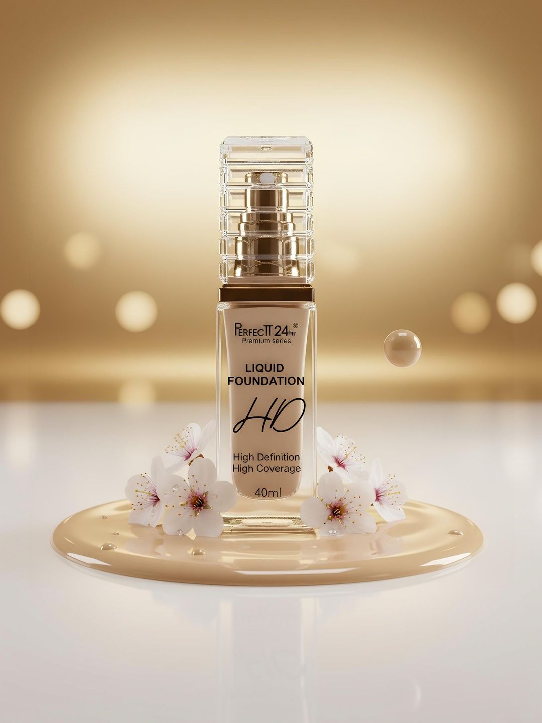 PERFECTT 24HR Hd Full Coverage Long Lasting Foundation - 40 ml - Beige-picture-39