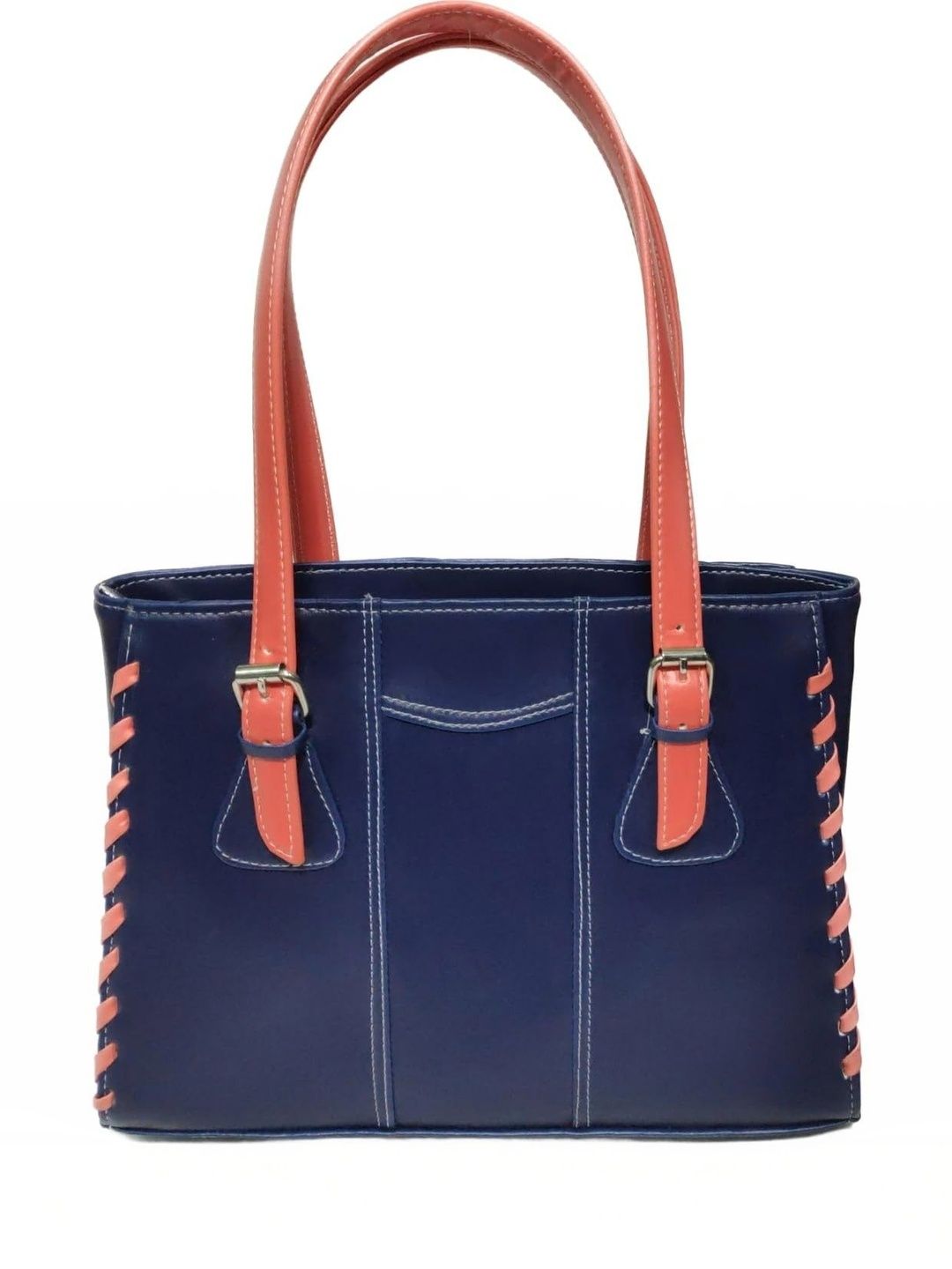 AZED Colourblocked Leather Structured Tote Bag-picture-29