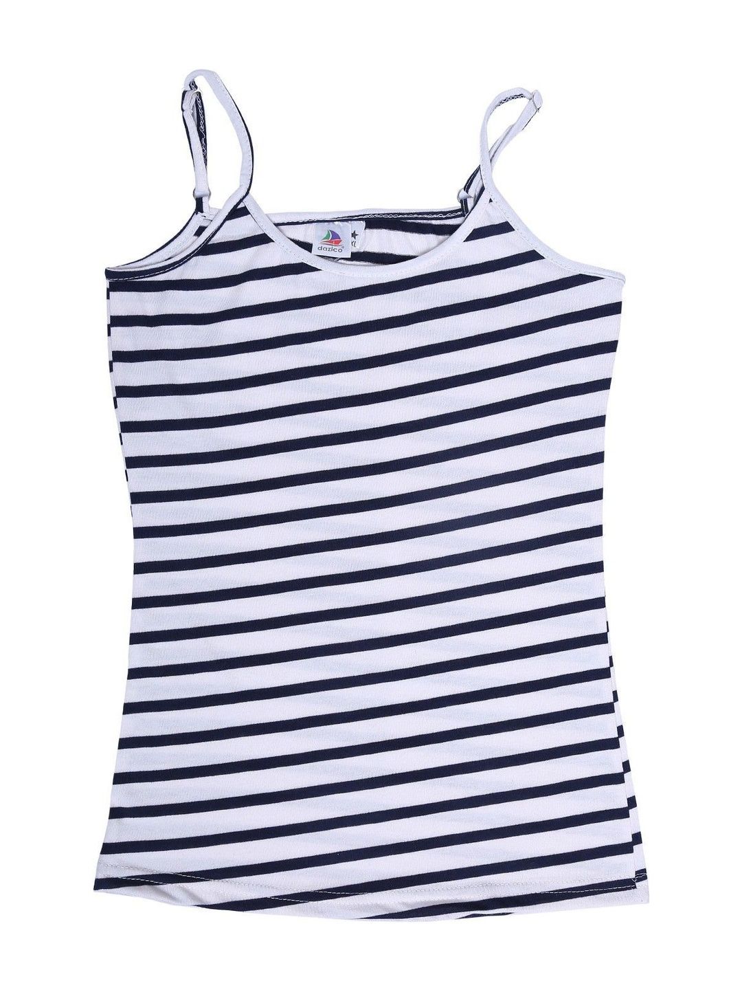 Dazico Girls Striped Pack Of 5 Scoop Neck Non Padded Camisoles-image-10