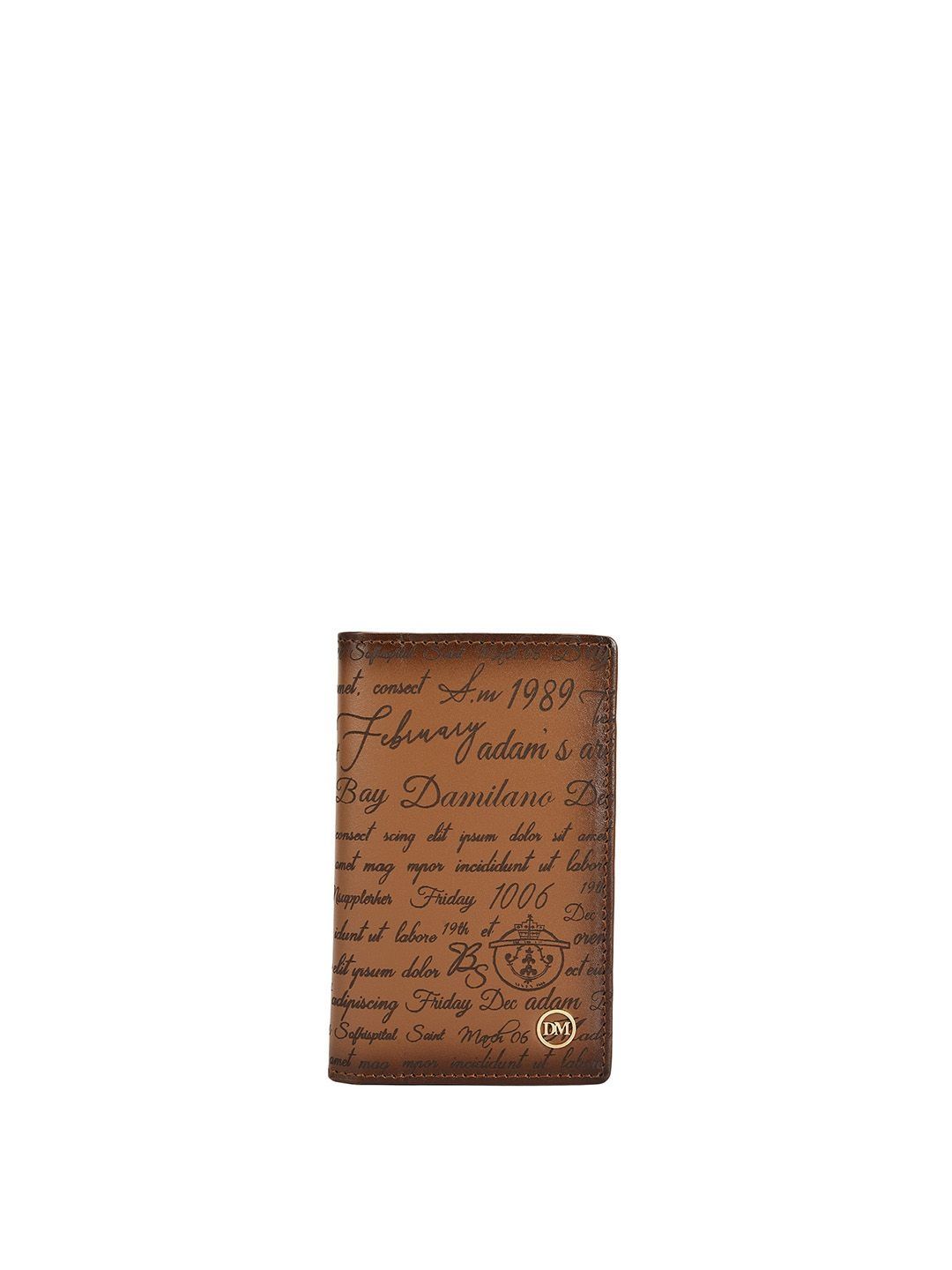 Da Milano Men Typography Printed Leather Two Fold Wallet-image-15