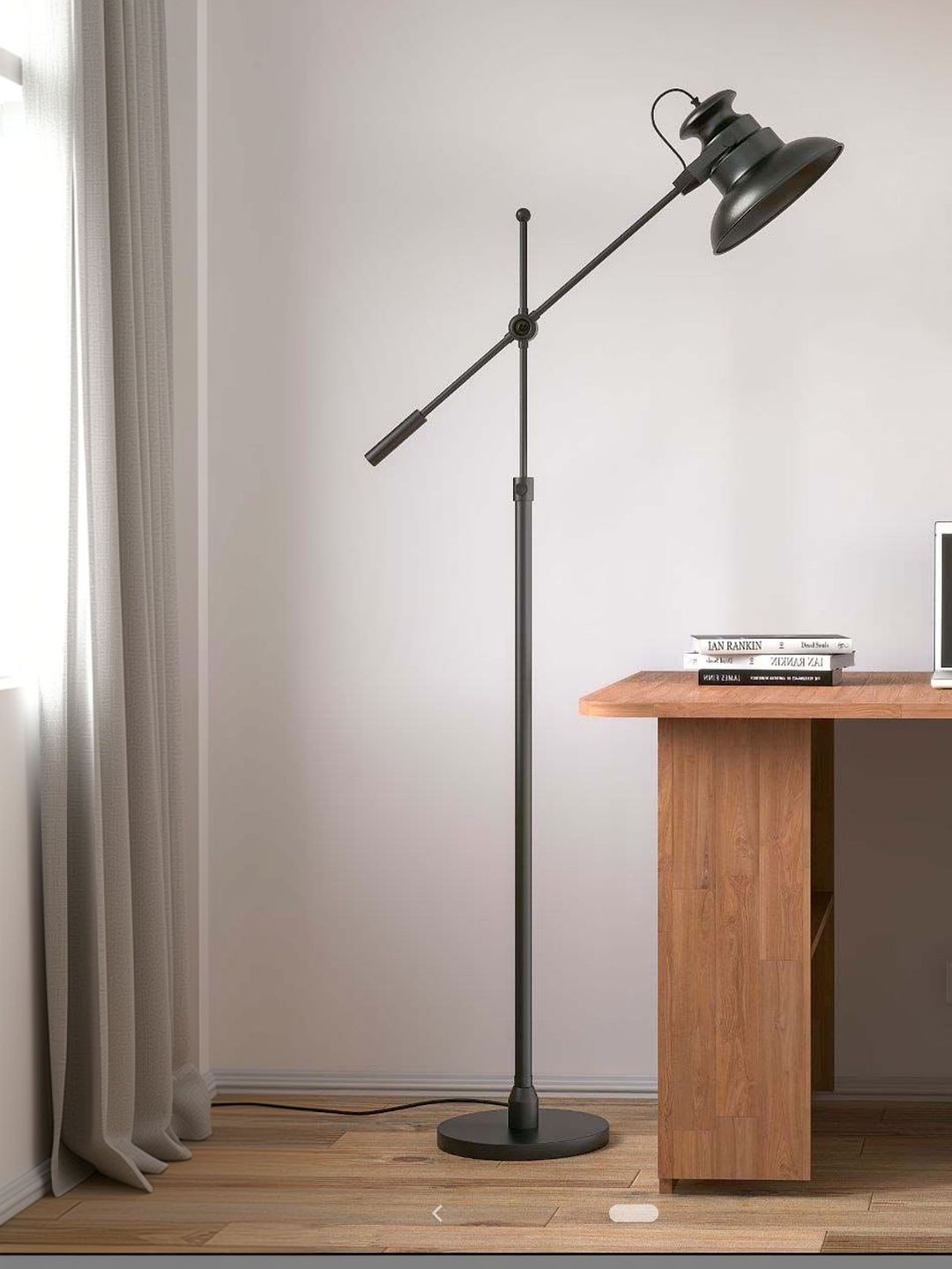 Divine Trends Black Adjustable Height Reading Floor Lamp With Dome-image-29