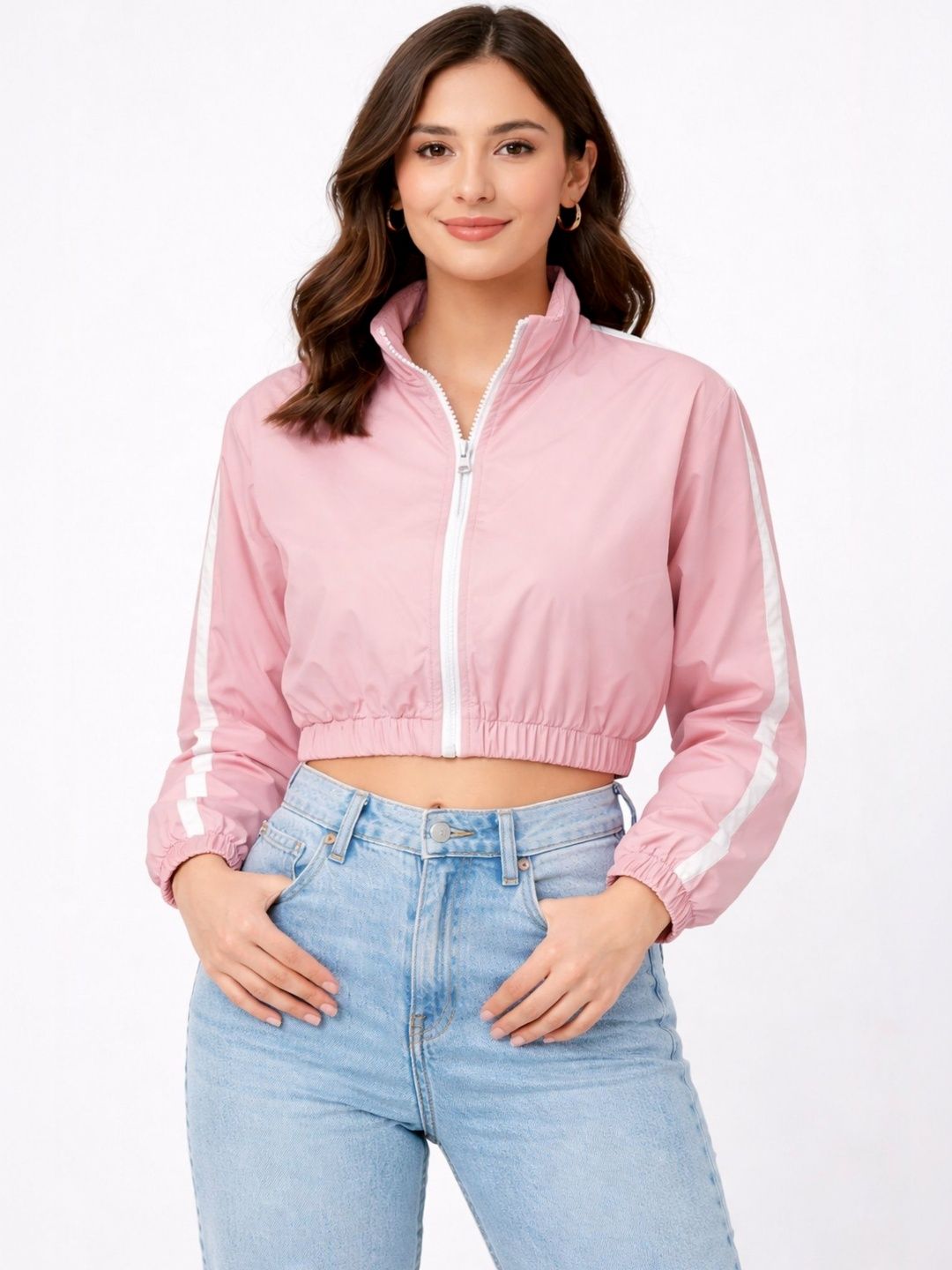 PERFKT-U Women Colourblocked Lightweight Crop Sporty Jacket-picture-15