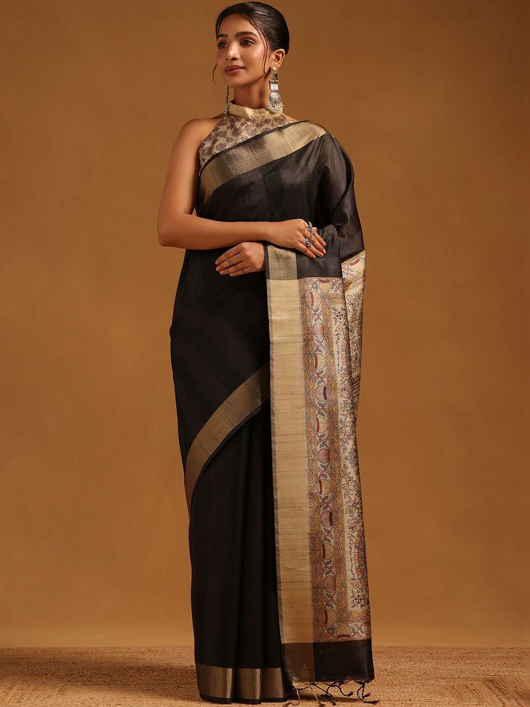 Soch Ethnic Motifs Silk Blend Tussar Saree-picture-14
