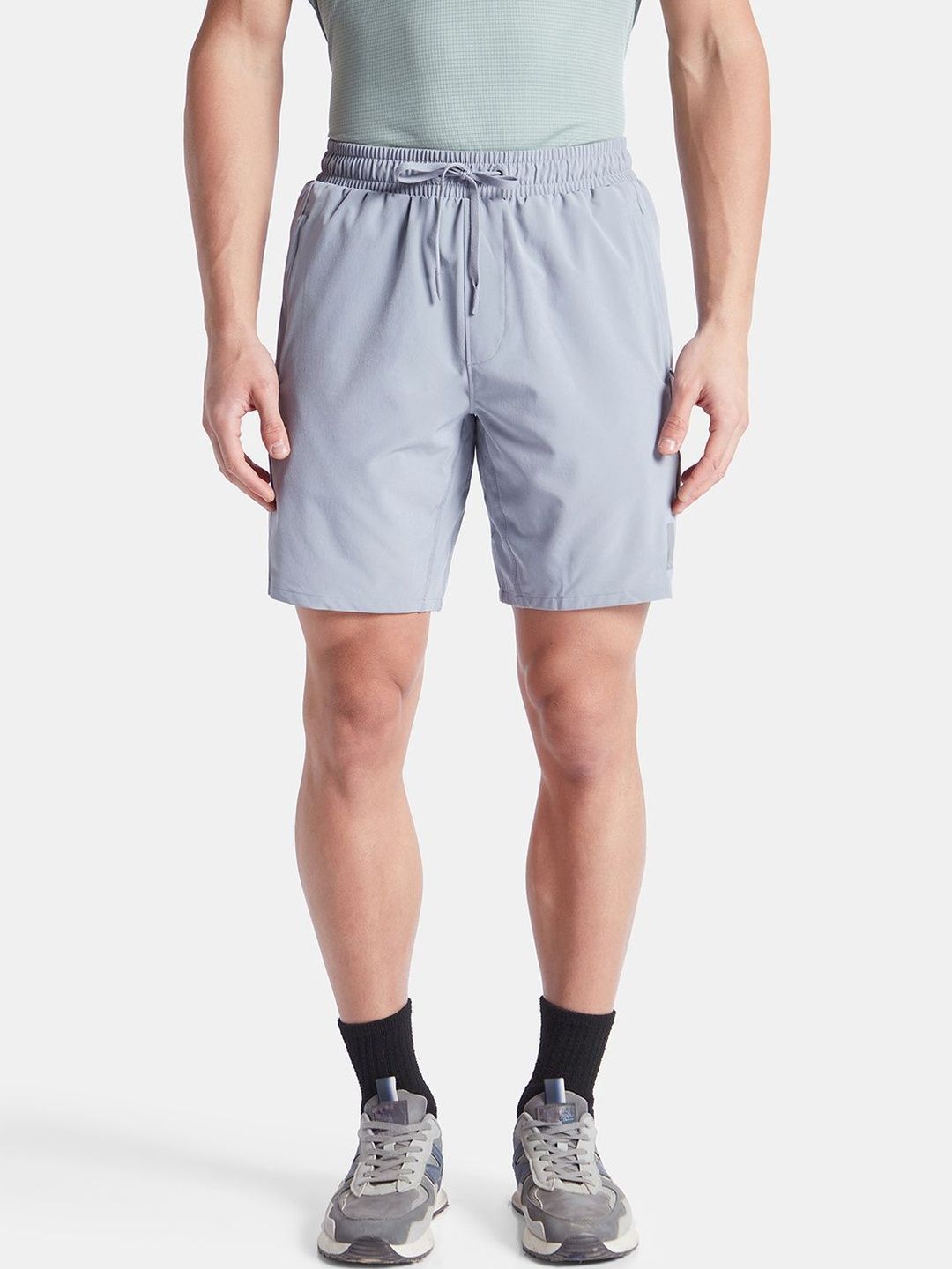Jockey Recycled Microfiber Elastane Active Wear Solid Shorts with StayFresh Treatment-MV20-image-20