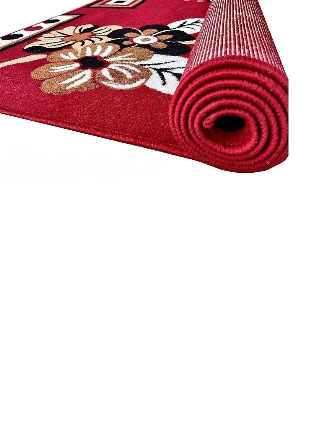 KAYNAT CARPET Red Floral Anti-Skid Polypropylene Carpet-picture-25