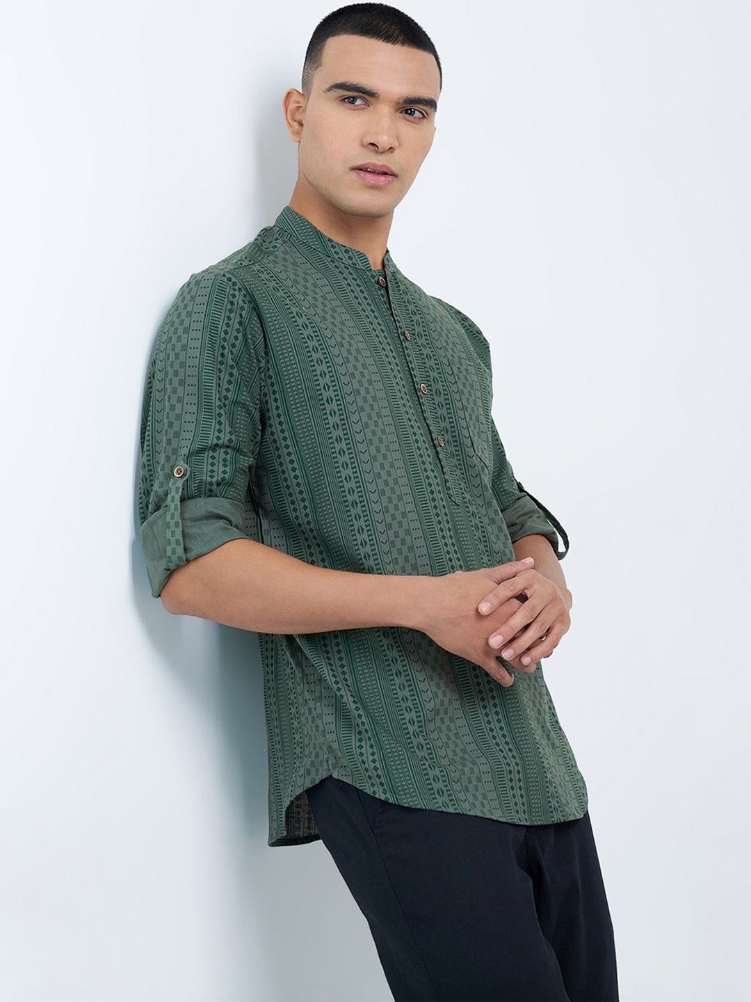 indus route by Pantaloons Men Geometric Printed Kurta-picture-39