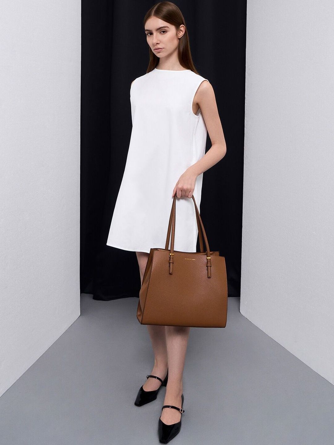 CHARLES & KEITH Textured PU Structured Tote Bag-picture-17