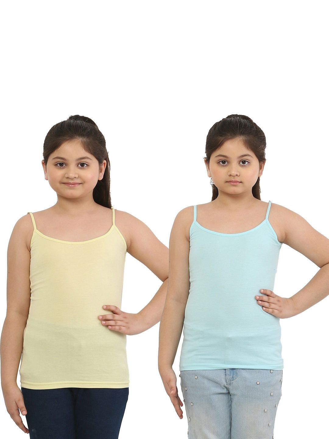 Dazico Girls Pack Of 2 Scoop Neck Non Padded Camisoles-image-48