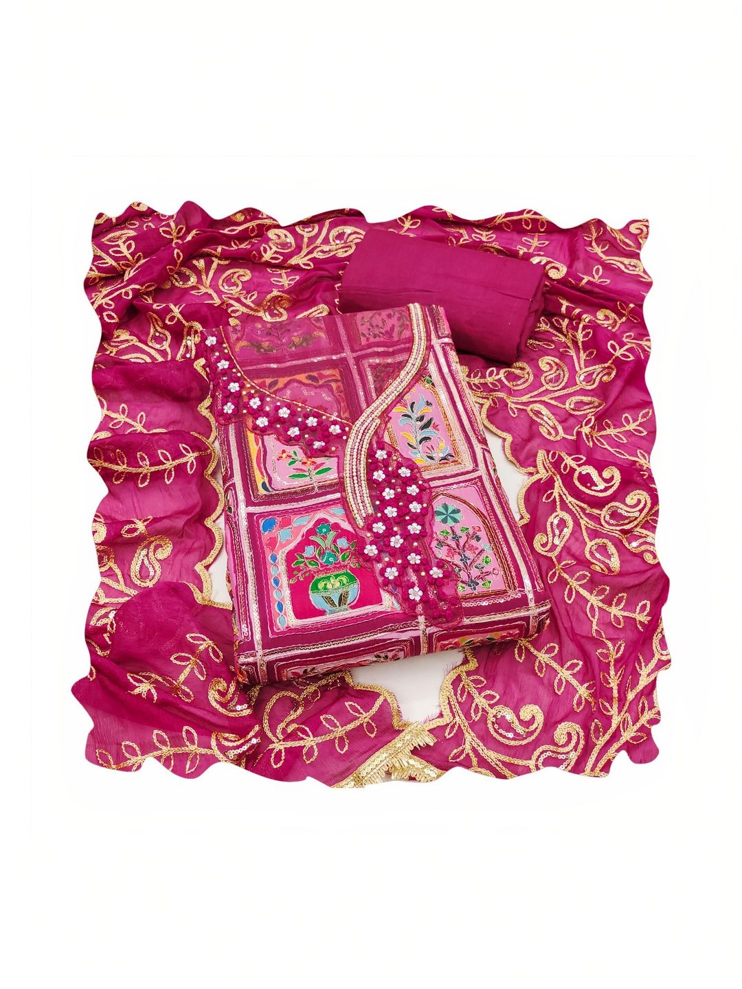 HERE&NOW Printed Unstitched Dress Material-picture-40