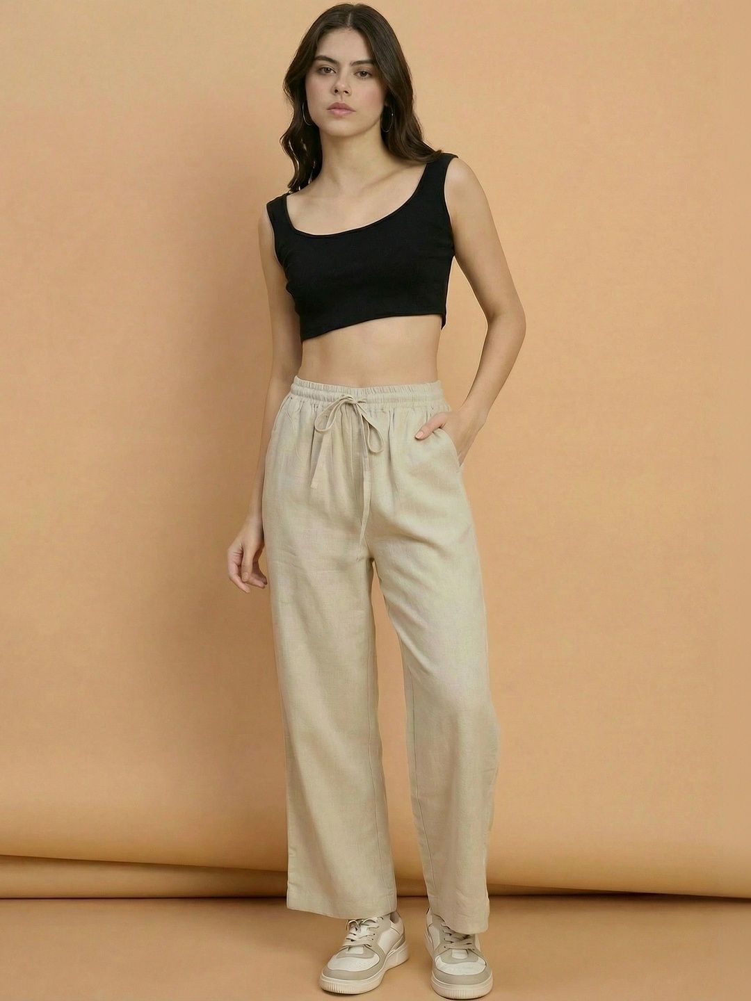 all about you Women Relaxed Loose Fit High-Rise Easy Wash Trousers-picture-36