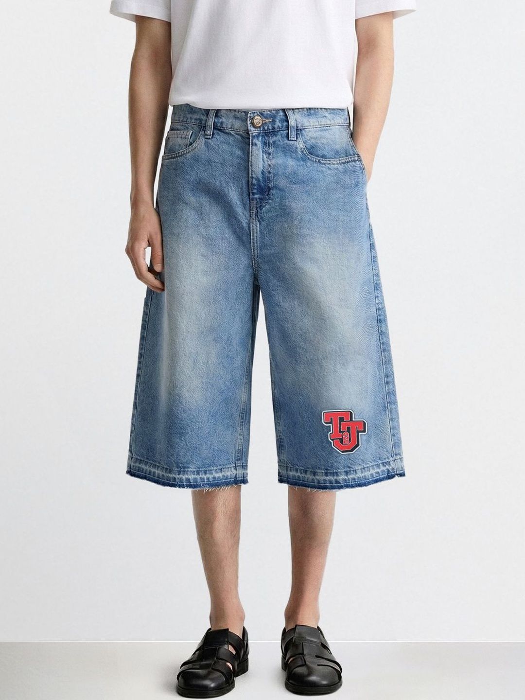 The Indian Garage Co Men Washed Tom & Jerry Denim Shorts-picture-11
