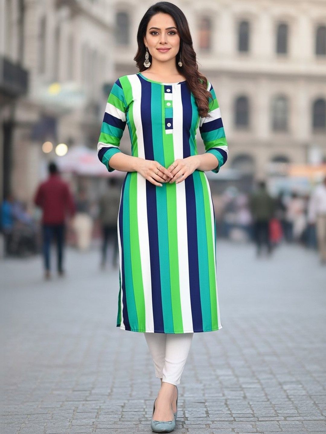 SZN Women Printed Thread Work Crepe Blend Kurta-picture-40