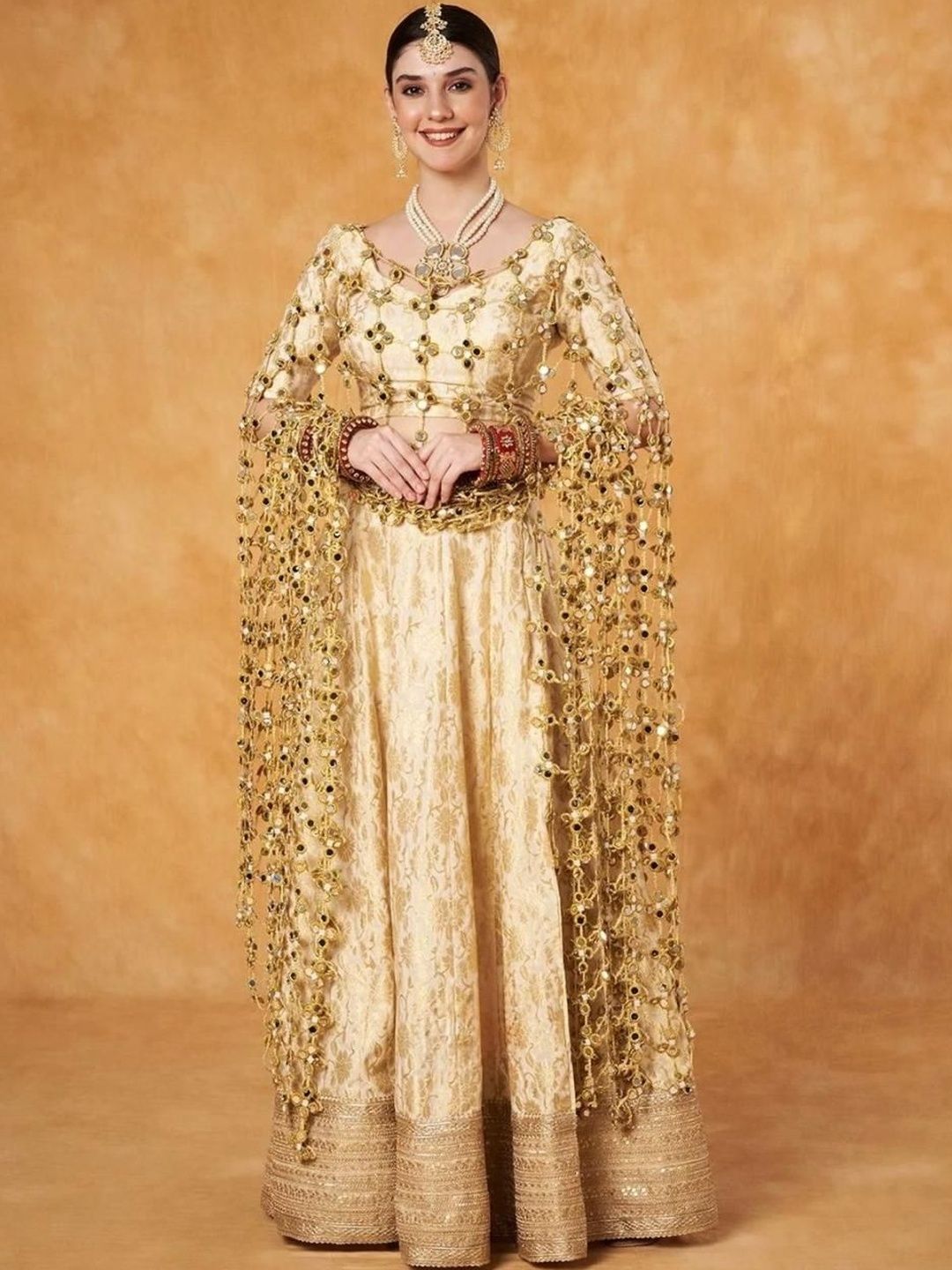 SAJAVAT ETHENIC WEAR Ethnic Motifs Embroidered Dupatta with Mirror Work-picture-45